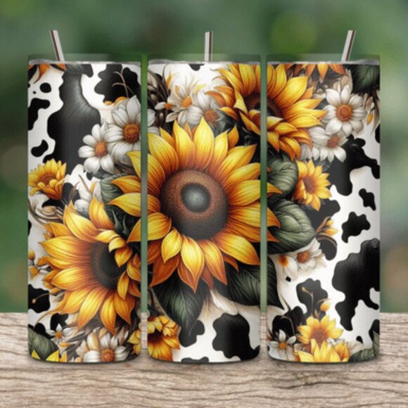 Western Themed 20oz Sublimated Stainless Steel Tumbler with Lid & Straw - Picture 1 of 4